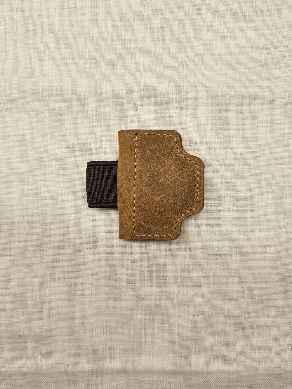 Custom Personalized Leather Magnetic Bookmark Pen Holder Initial R Brown Minimal